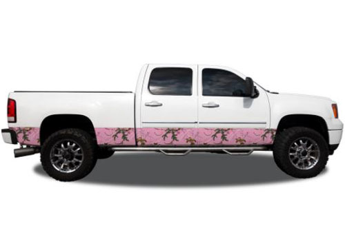 Xtra Pink Camo Pattern 12" Wide Rocker Panel Kit - Click Image to Close